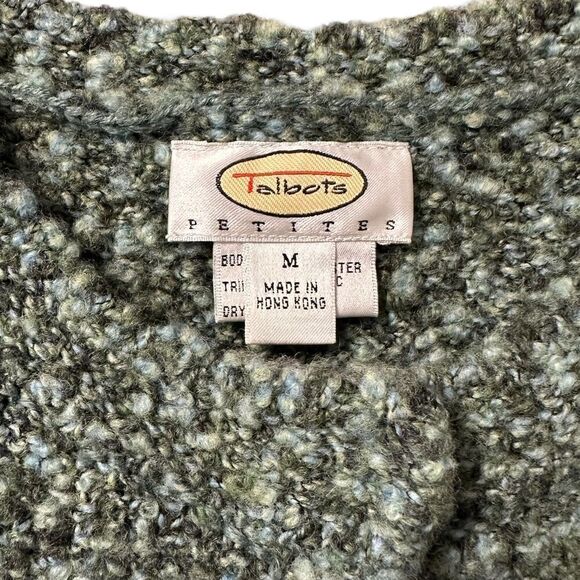 Talbots Vintage Boucle Knit Wool Blend Cardigan Size Medium - Picture 15 of 15